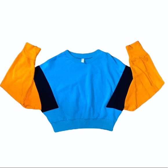 Sweaters - ❤️90s Cropped Colorblock Sweatshirt